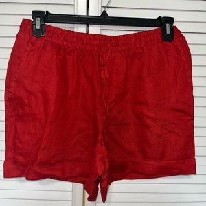 Ellen Tracy red linen shorts